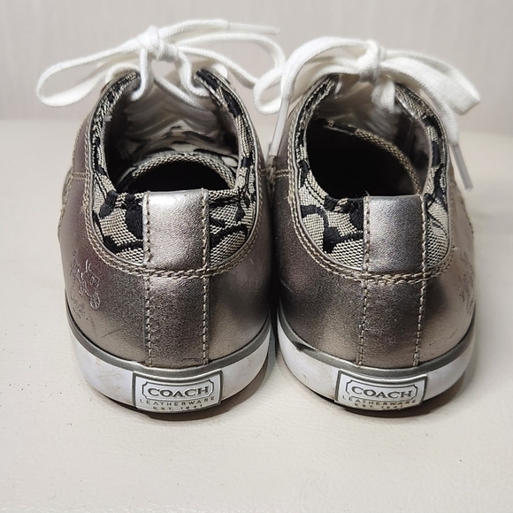 Coach Shoes Womens 5BCasual Signature shoes  GreySilver Low Top Lace Up - Picture 4 of 7